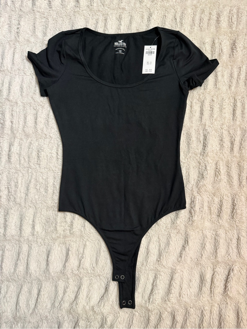 Hollister Black Scoop Neck Short Sleeve Bodysuit